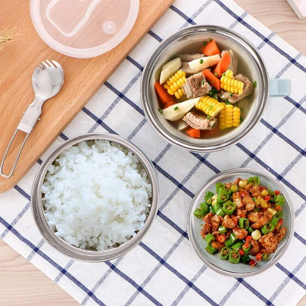 Stainless Steel Thermal Lunch Bento Box with ，Stackable Insulated Food Container with ，