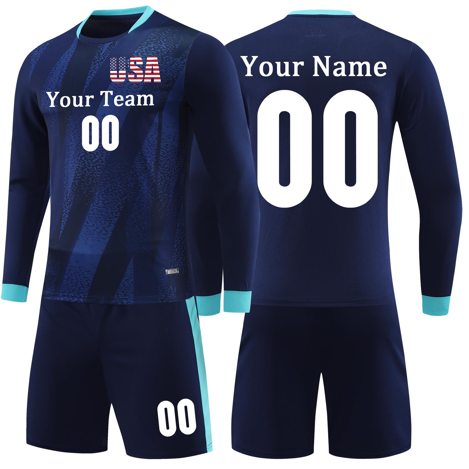 OPUTWDF Personalized Soccer Jersey for Kids Men Women Custom Soccer Jersey Boys Personalized Soccer Uniform Set