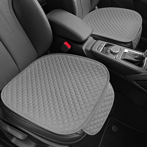 2 fundas para asiento de automóvil, almohadillas universales de felpa para asiento delantero de invierno, funciona con el 98% de los vehículos,