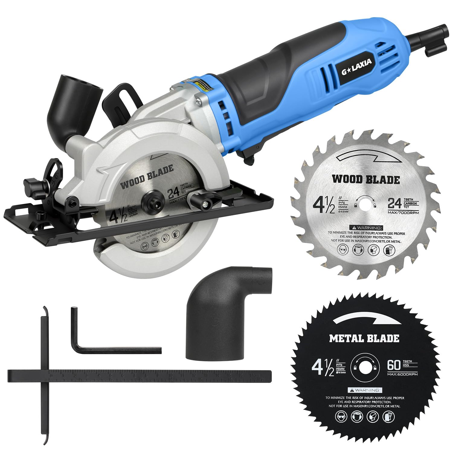 G LAXIA 6 Amp Mini Circular Saw Corded Compact Saw for Wood, PVC Pipe