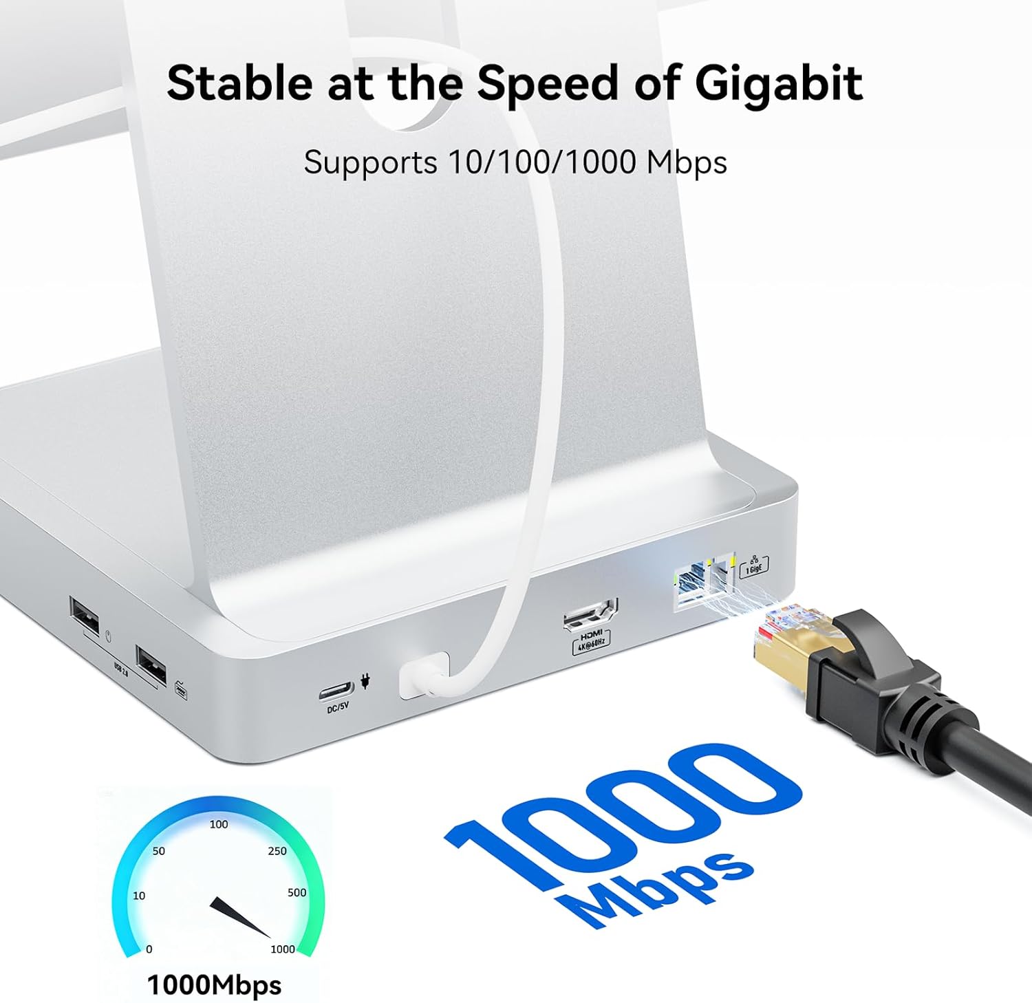 AGEEN 14-Port Upgraded 10Gbps USB Hub for iMac 24 inch 2021/2023/2024 M1/M3/M4, iMac Accessories with 5 USB-A 3.2, 2 USB-C 3.2, 4K@60Hz HDMI, Gigabit Ethernet, SD/TF, SSD Enclosure(SSD Not Included)