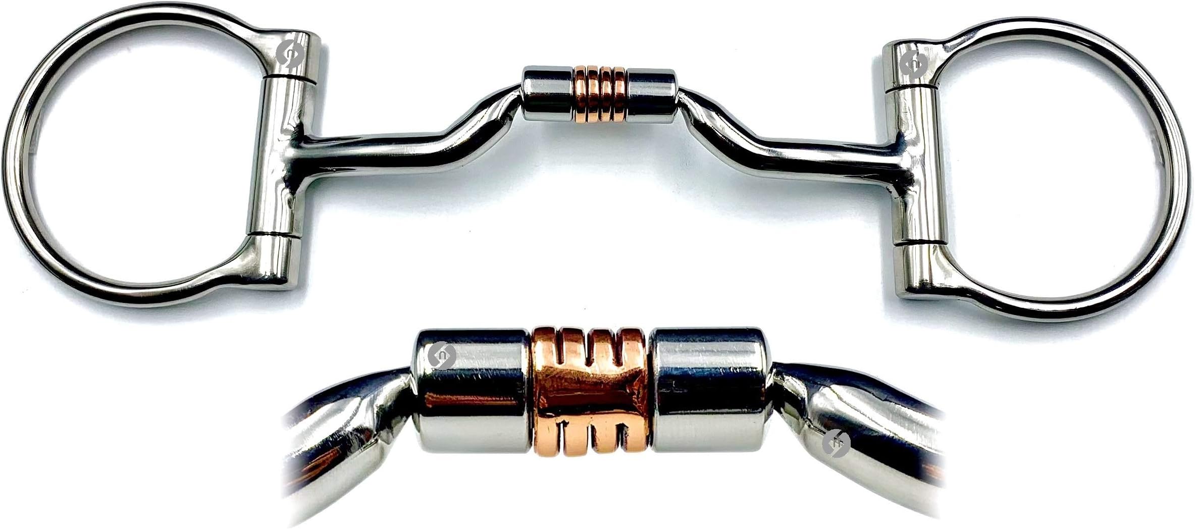 Western Dee Ring Horse Bit with Copper Roller Snaffle (5.5")