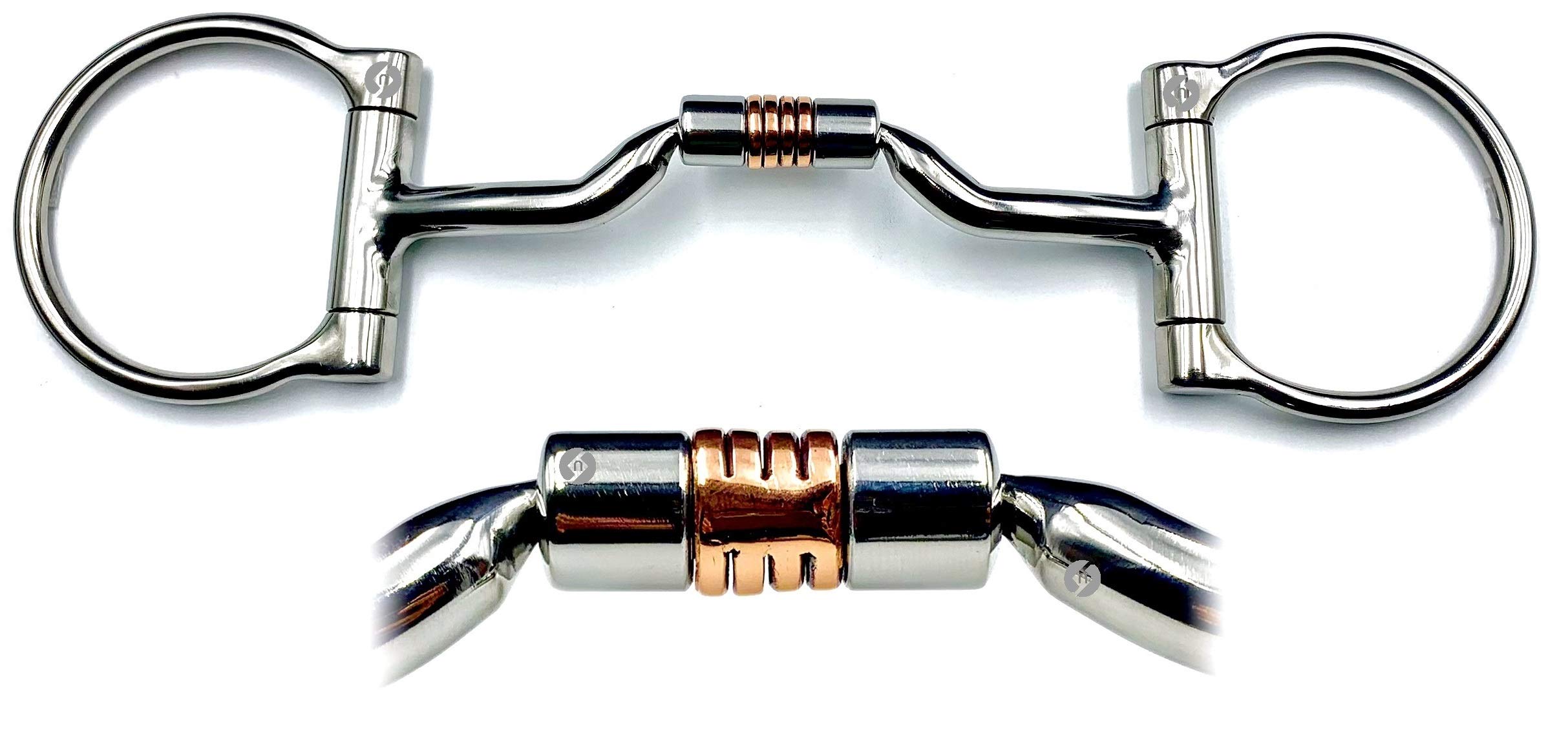 Western Dee Ring Horse Bit with Copper Roller Snaffle (5")