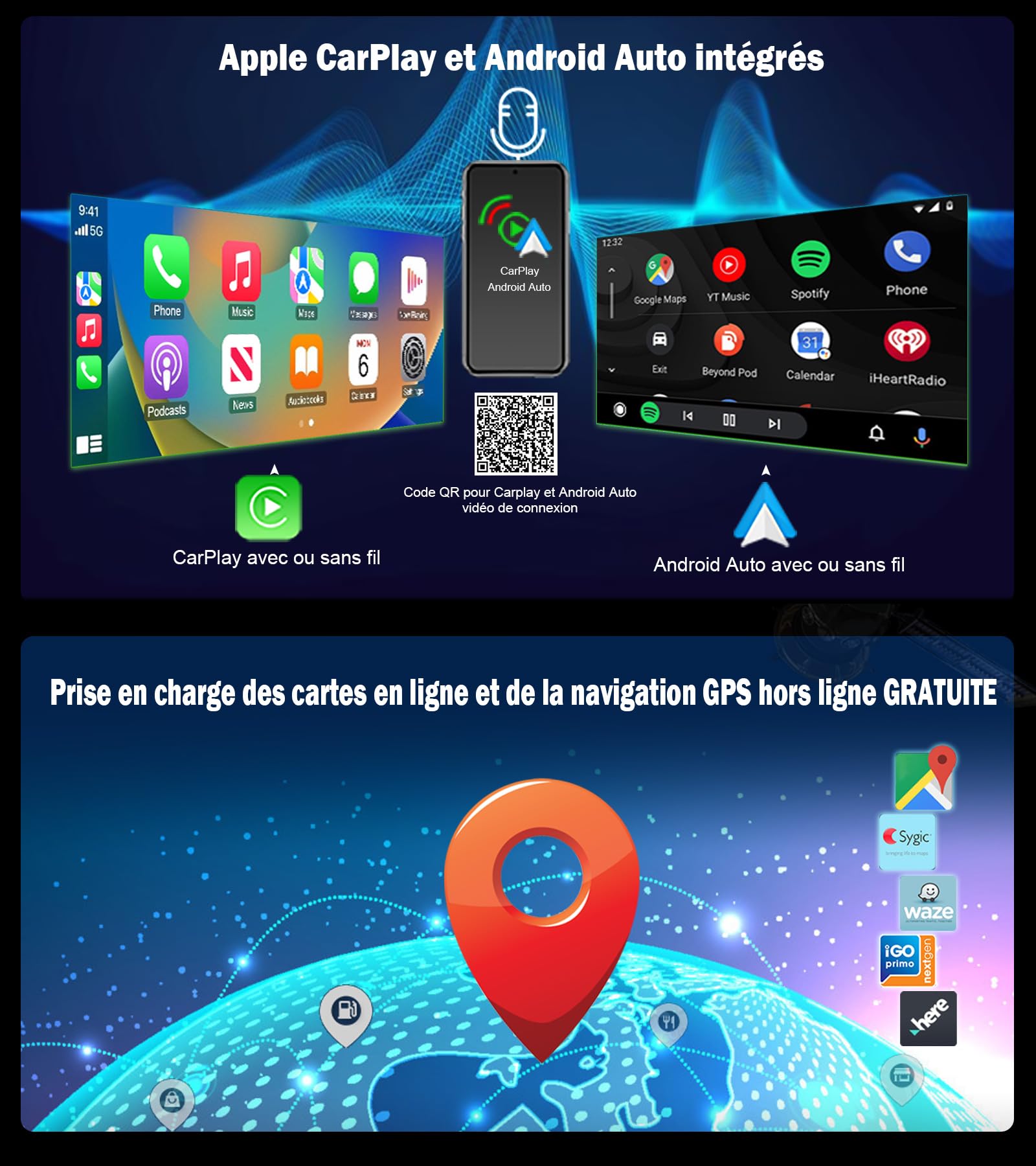 Android 16 Qualcomm 8 cœurs 4 Go 64 Go Autoradio Stéréo pour Audi A6 Système MMI-2G-HIGH, Compatible GPS, Carplay sans Fil, écran IPS 8,8 Pouces SWC WiFi DSP Dab+ Bluetooth 5.1 Canbus OEM Radio