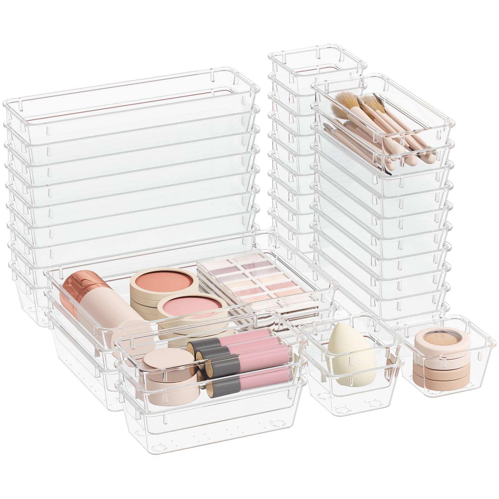 Lifewit Drawer Organiser, Makeup Storage Tray for Vanity Room Decor, 38 Pcs