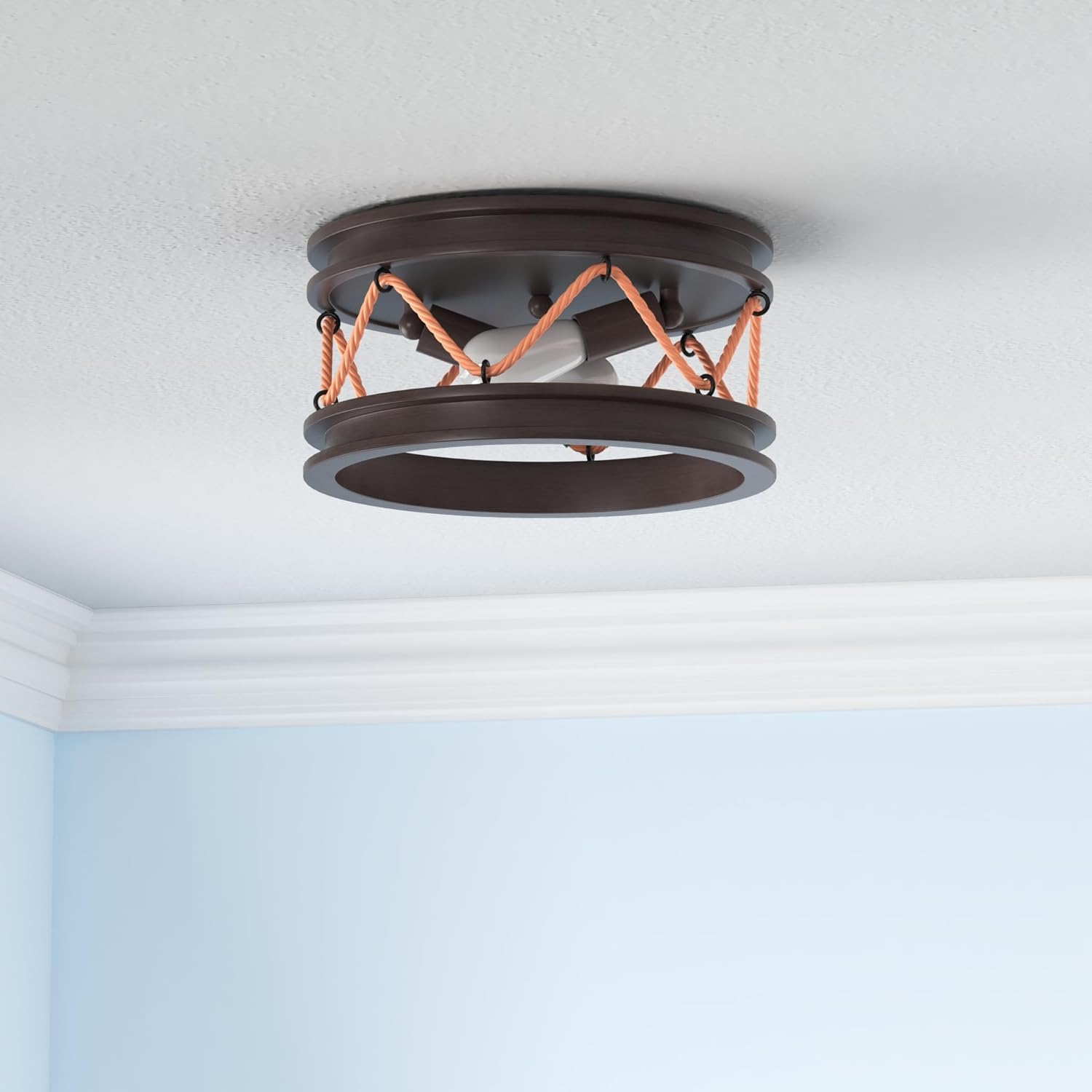 Golden Lighting Chatham Flush Mount in Gunmetal Bronze