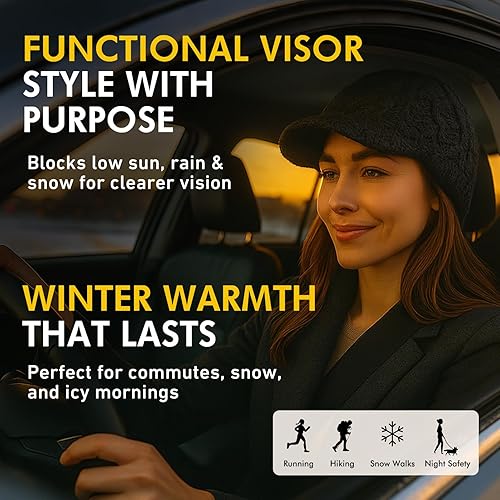 Miniatura 3 de Comhats - Gorro de 50100  lana con visera tejido para el invierno y el clima frío