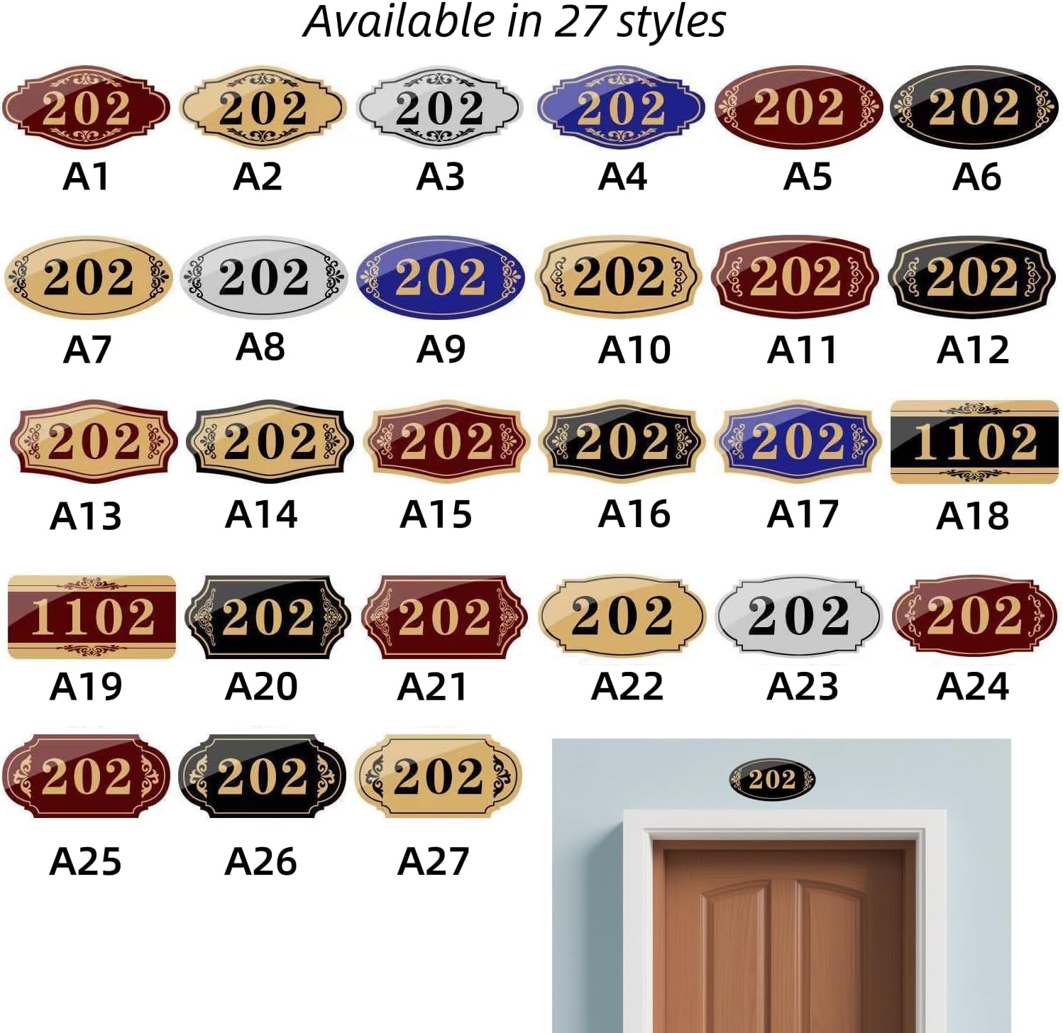 Custom Self-adhesive House Numbers Sign, Personalized Acrylic House Number Modern House Numbers Mailbox Numbers for Outside Address Home Number for Apartments Office Hotel Room