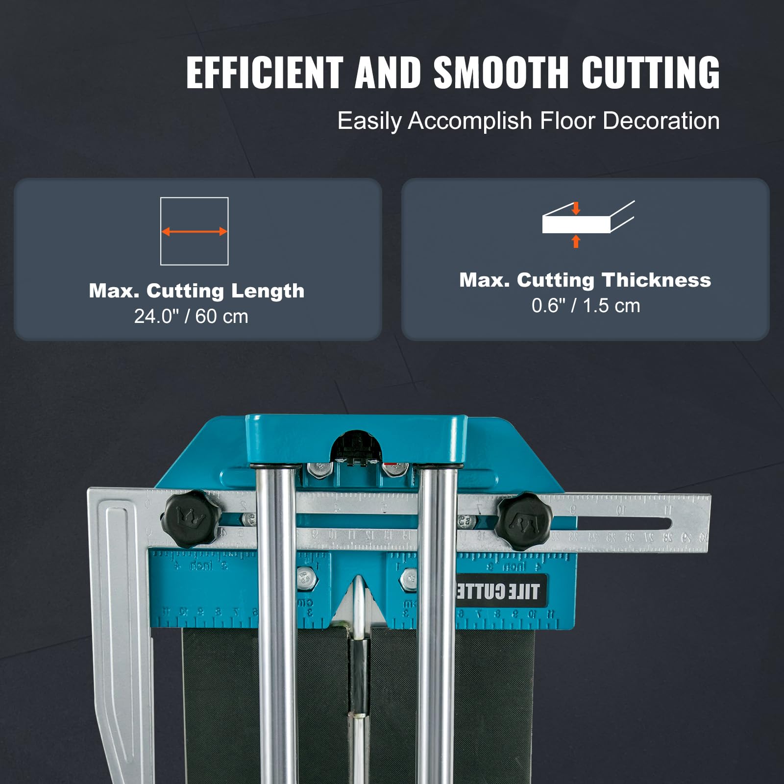 VEVOR Manual Tile Cutter, 24 inch Porcelain Ceramic Tile Cutter with Tungsten Carbide Cutting