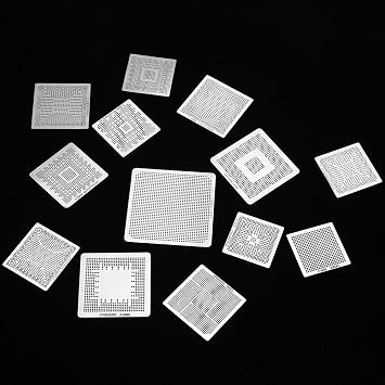 33pcs Universal BGA Reballing Stencil Kit Stainless Steel Mesh for Laptop Desktop GPU Rework Station