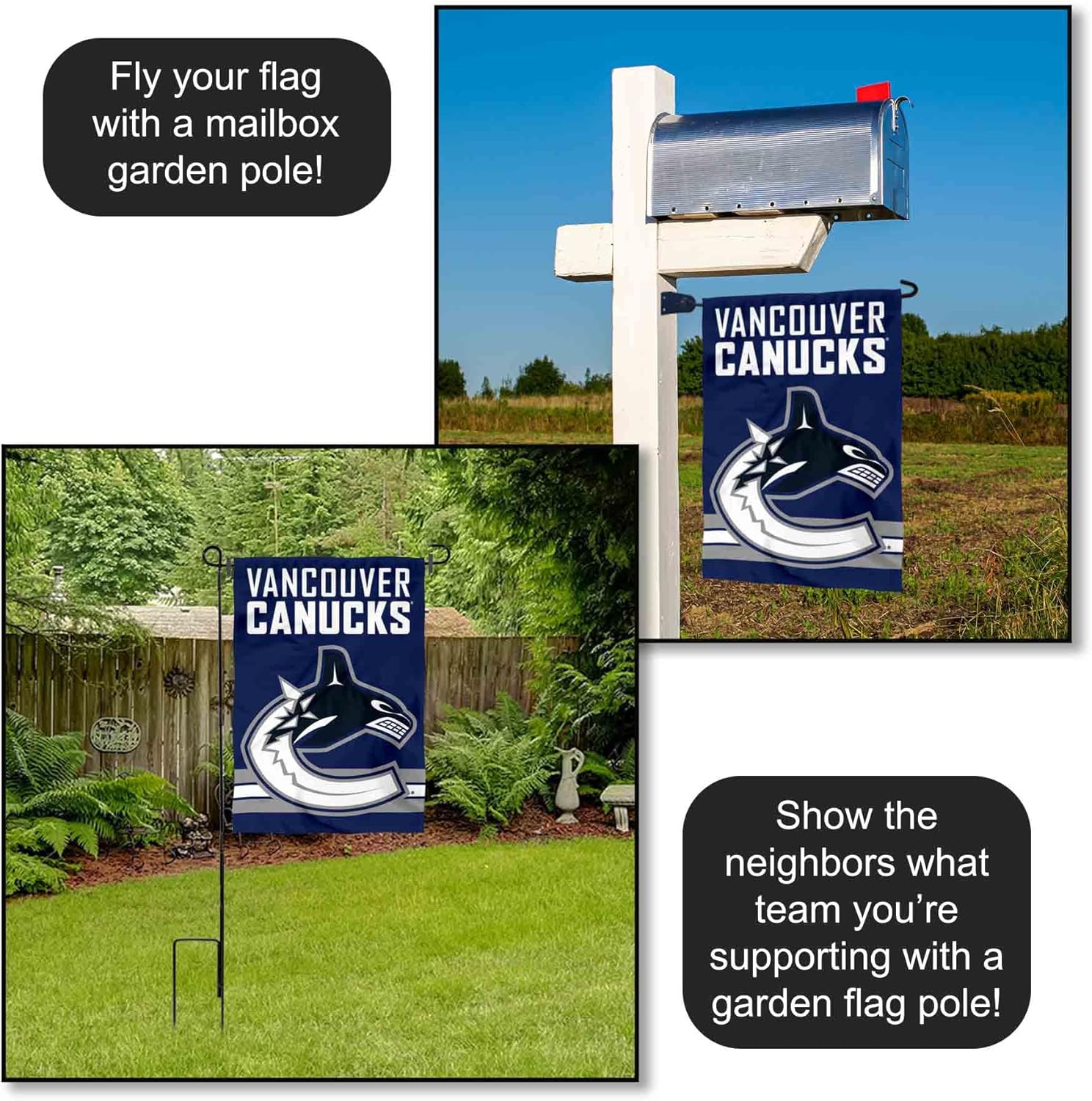 Vancouver Canucks Double Sided Garden Flag - Image 4