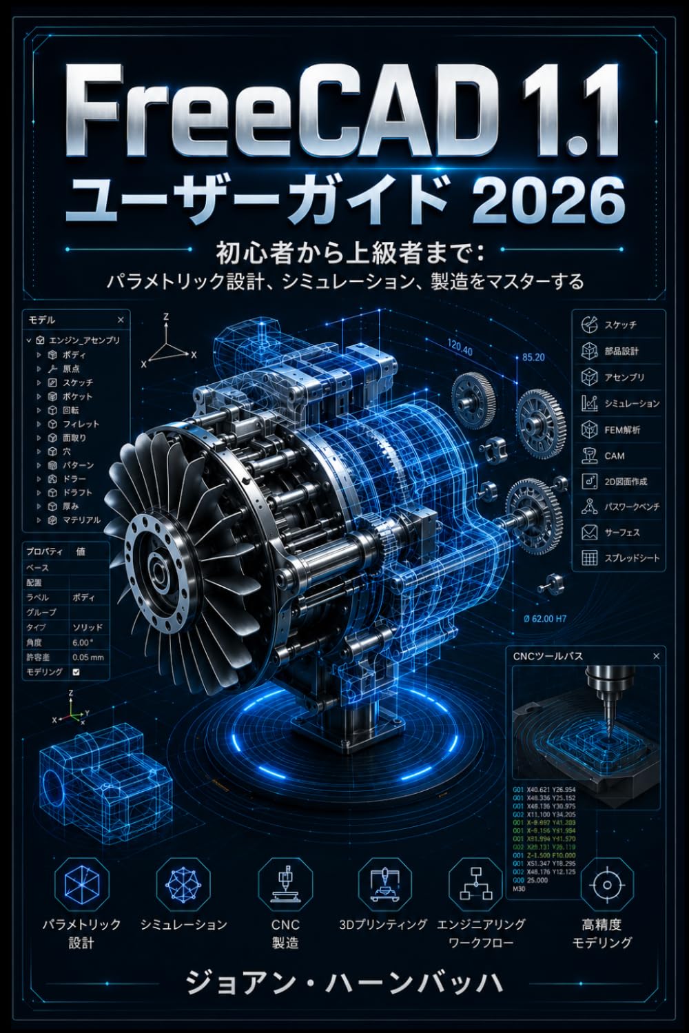 FreeCAD 1.1 ユーザーガイド 2026: 初心者から上級者まで：パラメトリック設計、シミュレーション、製造をマスターする