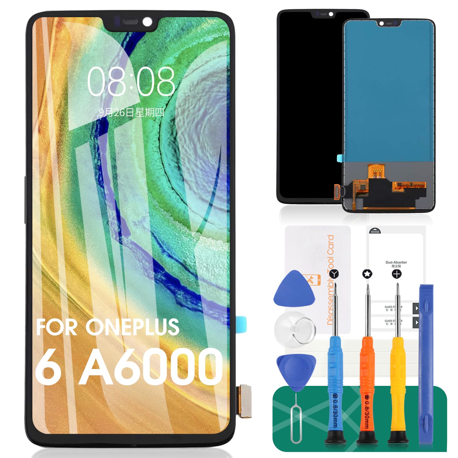 DISPLAY TOUCH SCREEN OLED AMOLED Per ONEPLUS 6 A6000 A6003 SCHERMO NERO VETRO - Foto 9