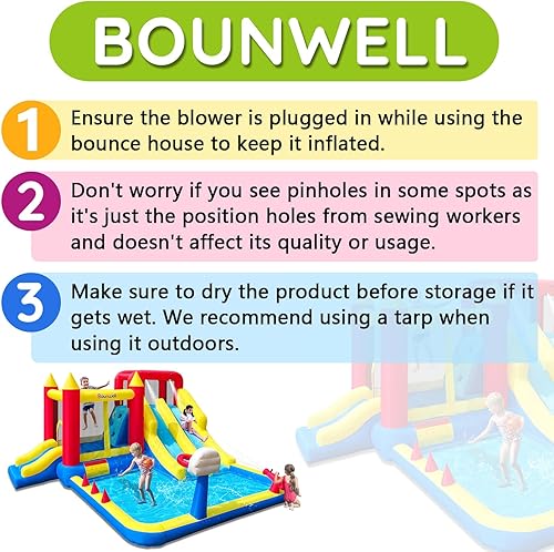 Miniatura 4 de Casa inflable de rebote con doble tobogán, castillo de rebote de agua con tobogán, tobogán de agua con piscina de salpicaduras, cañón de agua, pared