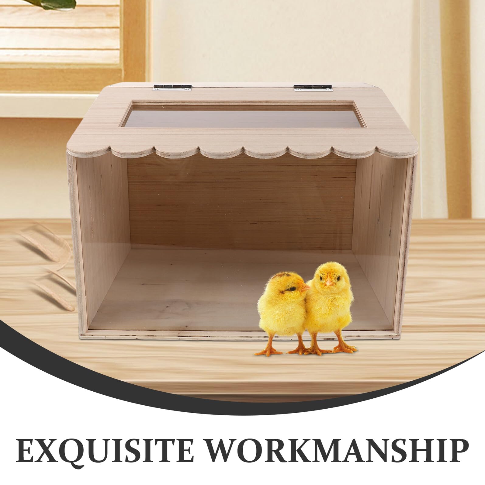 SHOWERORO Caja Calentadora para Pollitos y Codornices Pequeña 40X30X30 CM Criadora Electrónica Beige Control de Temperatura Constante para Incubar Huevos y Aves Interiores