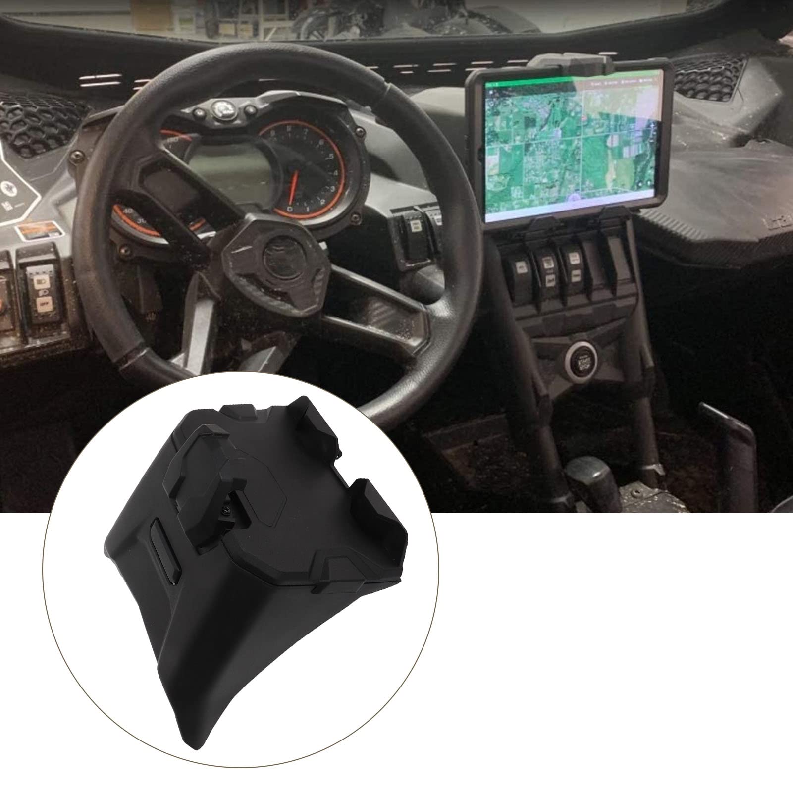 Urządzenie elektroniczne Uchwyt na telefon do tabletu ze zintegrowanym schowkiem Zamiennik dla CAN AM Maverick X3 2017 2022 Wszystkie modele Regulowany materiał HDPE od 5 do 8 cali