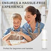 Vista 4 de Milk Frother Handheld, Multi-Functional Electric Frother & Mixer Compact Design for Easy Storage Easy Clean for Coffee, Latte, Matcha, Protein