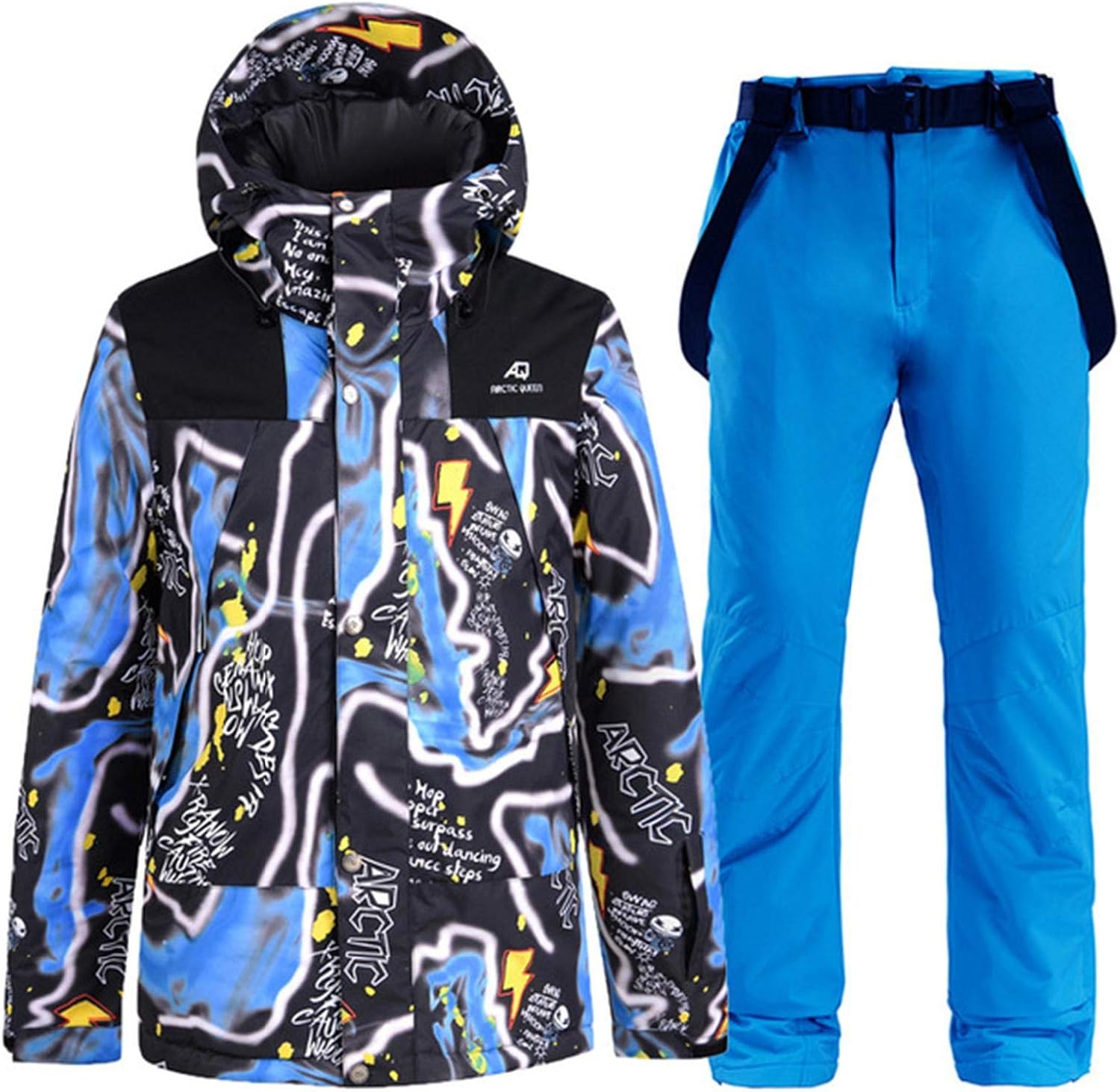 Women's Snow Suit Waterproof Ski Jacket Colorful Snowboard Jacket and Bib Pant Suit