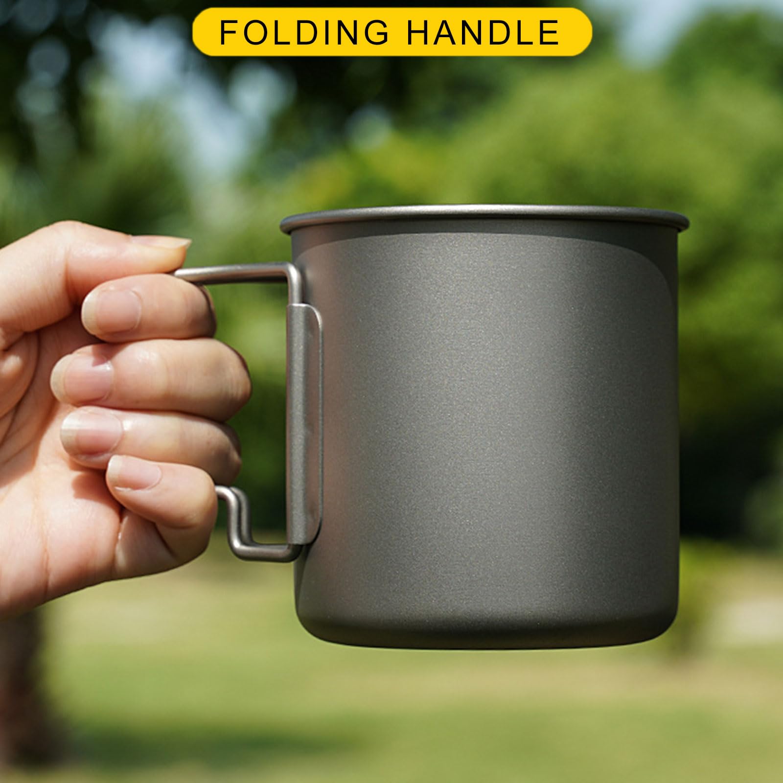 Tasse à café de camping portable avec couvercle pliable pour l'extérieur Tasse à eau Camping Pique-nique Tasse à eau Vaisselle Pique-nique Ustensiles