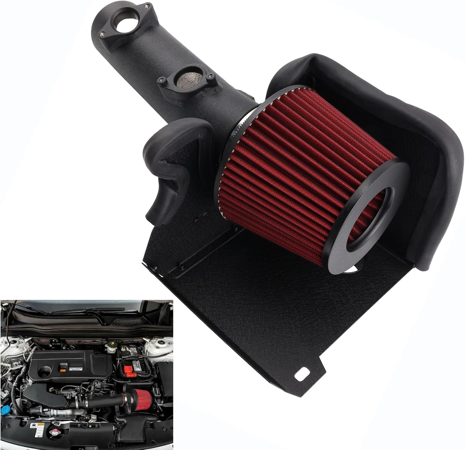 High-performance Cold Air Intake Kit Aluminum 3inch Pipe Compatible with 2018-2022 Honda Accord 2.0L Turbo