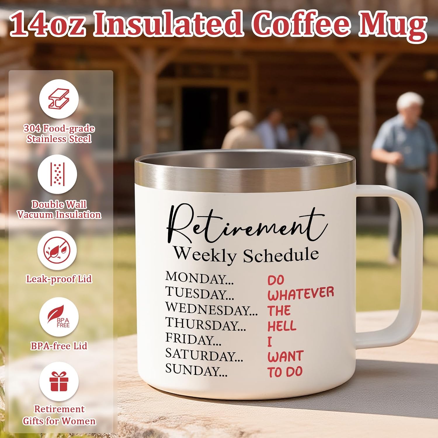 Qtencas Retirement Gift for Woman, 14oz Retirement Coffee Mug with Spoon image 3