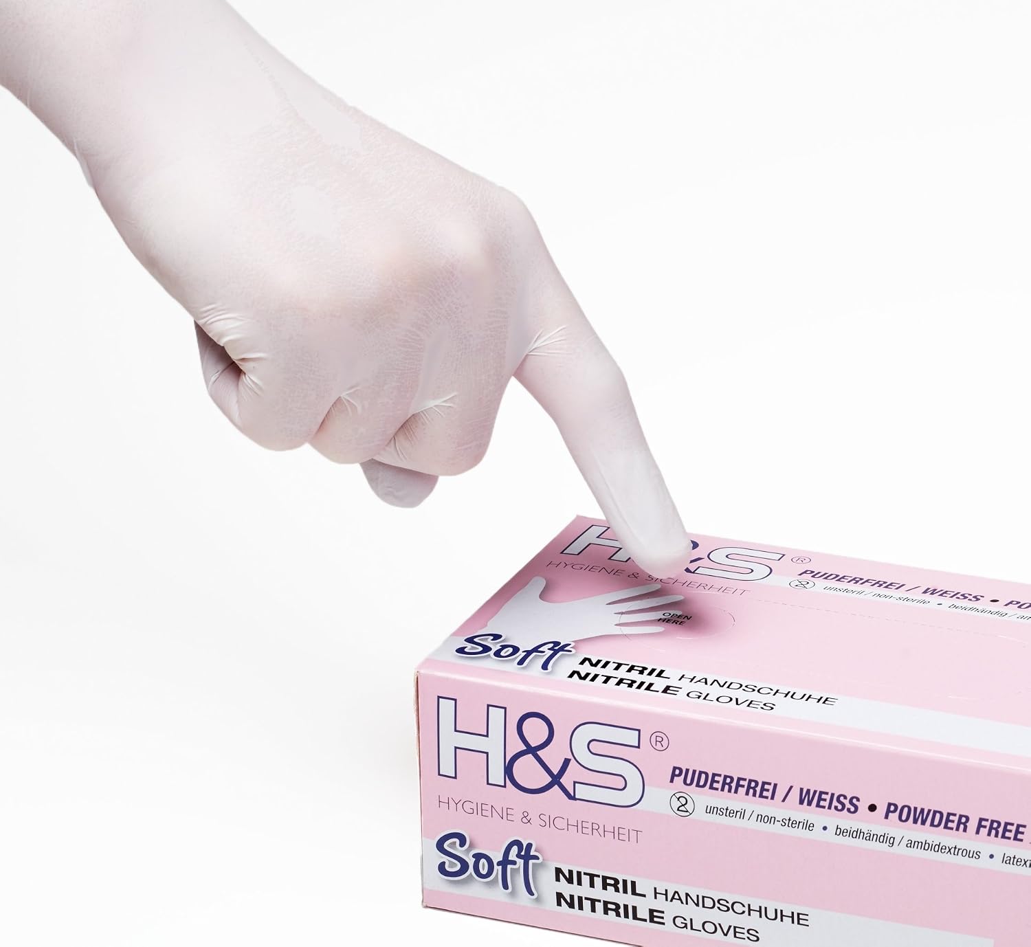 ISC Hygiene & Safety Nitrile Gloves 7 S Small White Box of 100 Powder Free Latex Free eudermic Disposable Examination Gloves nonsterile ambidextrous Commercial use