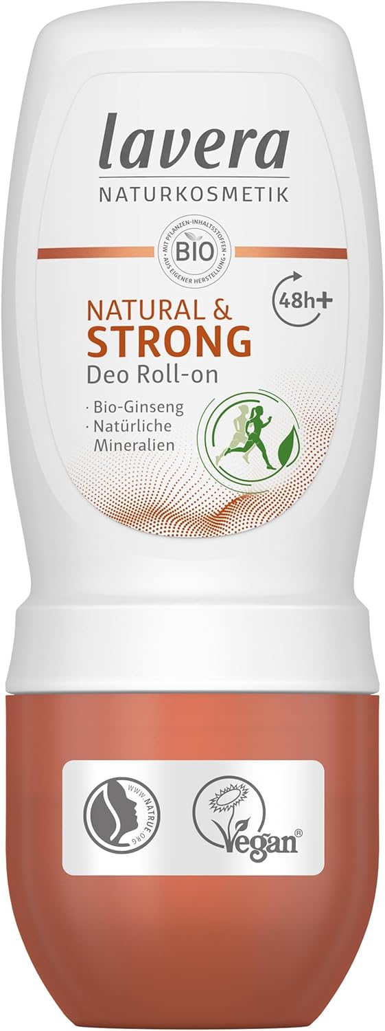 Lavera Natural & Strong Roll-On Deodorant 48+ h – Vegan – Natural Cosmetics – Organic Ginseng & Natural Minerals – No Aluminium – Reliably Protected – 48 Hours Deodorant Protection – 50 ml