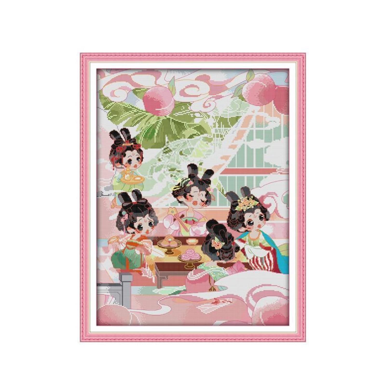 Point de Croix Pêche Fête Toile Vierge 11ct pour S'initier à la Broderie DIY