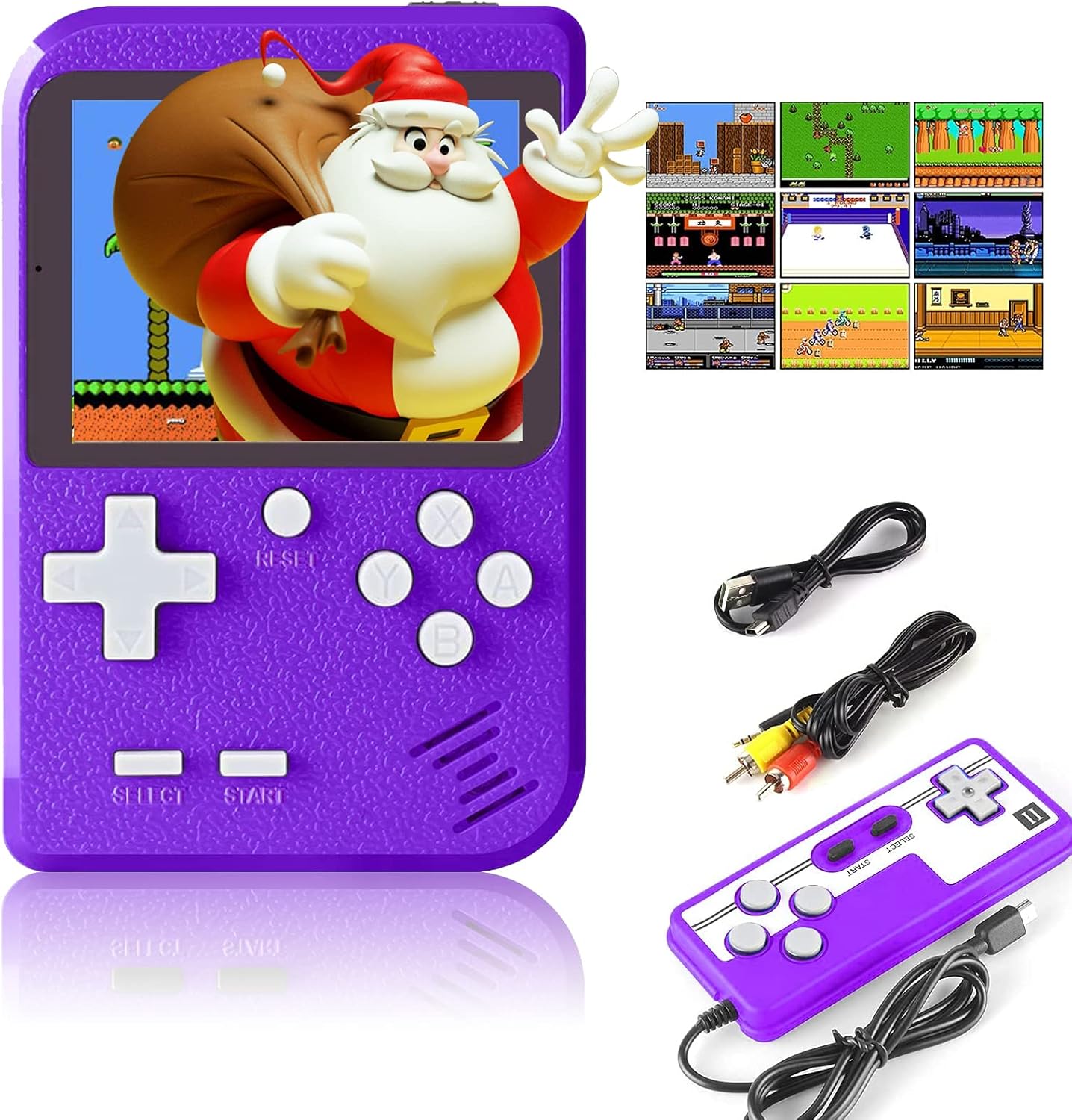 Retro Mini 500 Non-Repeating Classic FC Games Portable Video Handheld Game Console.3.0-inch Screen.1020mAh(500_Purple) Retro Mini 500 Non-Repeating Classic FC Games Portable Video Handheld Game Console.3.0-inch Screen.1020mAh(500_Purple)