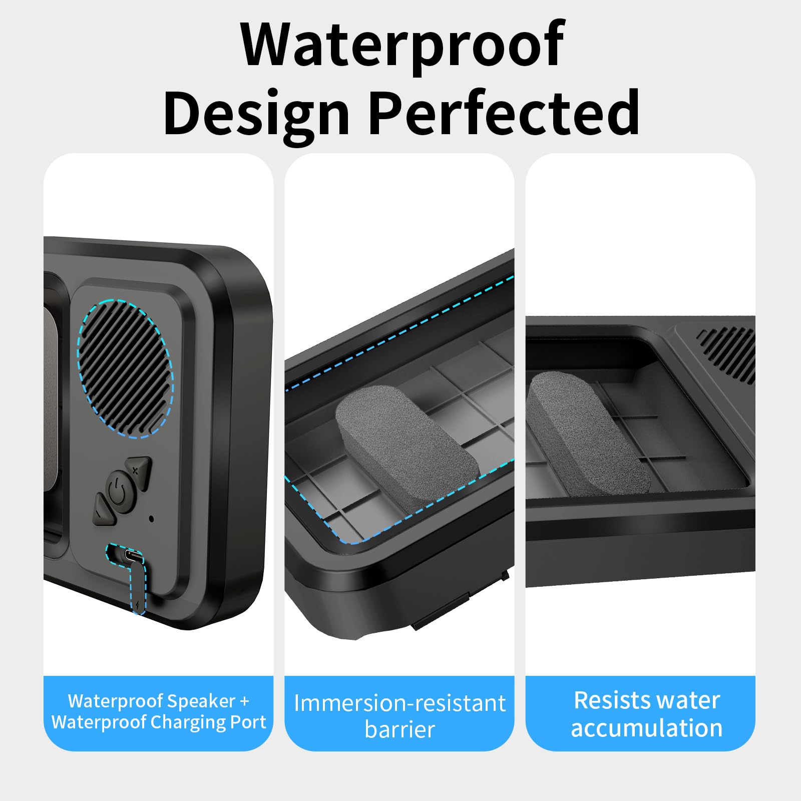Dusch-Handyhalterung, wasserdicht, mit Lautsprecherloch, 360° drehbar, Dusch-Handyhülle, Anti-Beschlag-Handy-Ständer, Halterung für Badezimmer, Badewanne, Küche, Wandspiegel, für iPhone 17