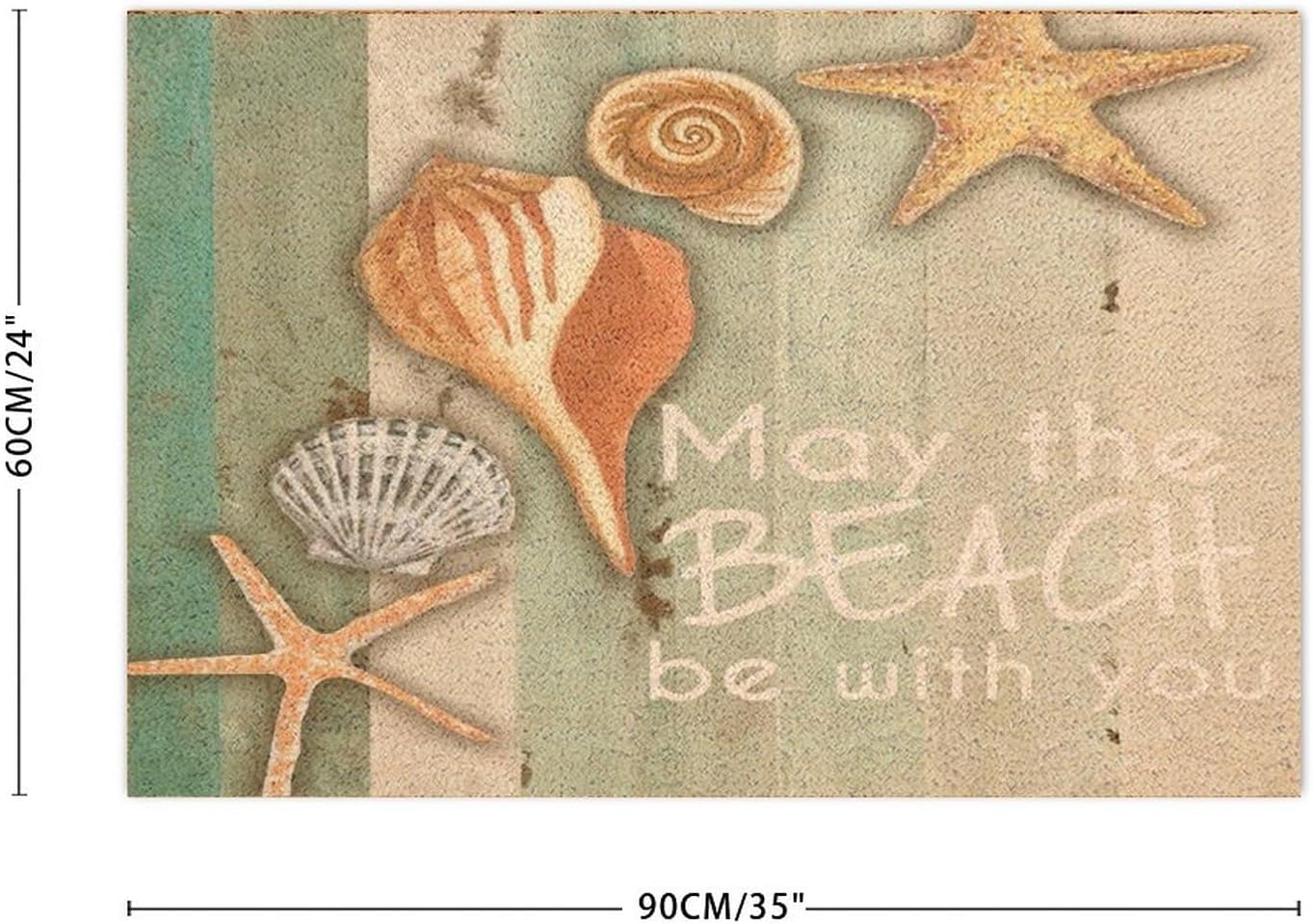 Coir Outdoor Mats for Home Entrance 24x36 Sea Snail Starfish Nautical Beach Ocean Cute Floor Mats for House Shells Coastal Tropical Themed Entry Door Rugs Non-Skid/Slip Home Decor for Entry Office