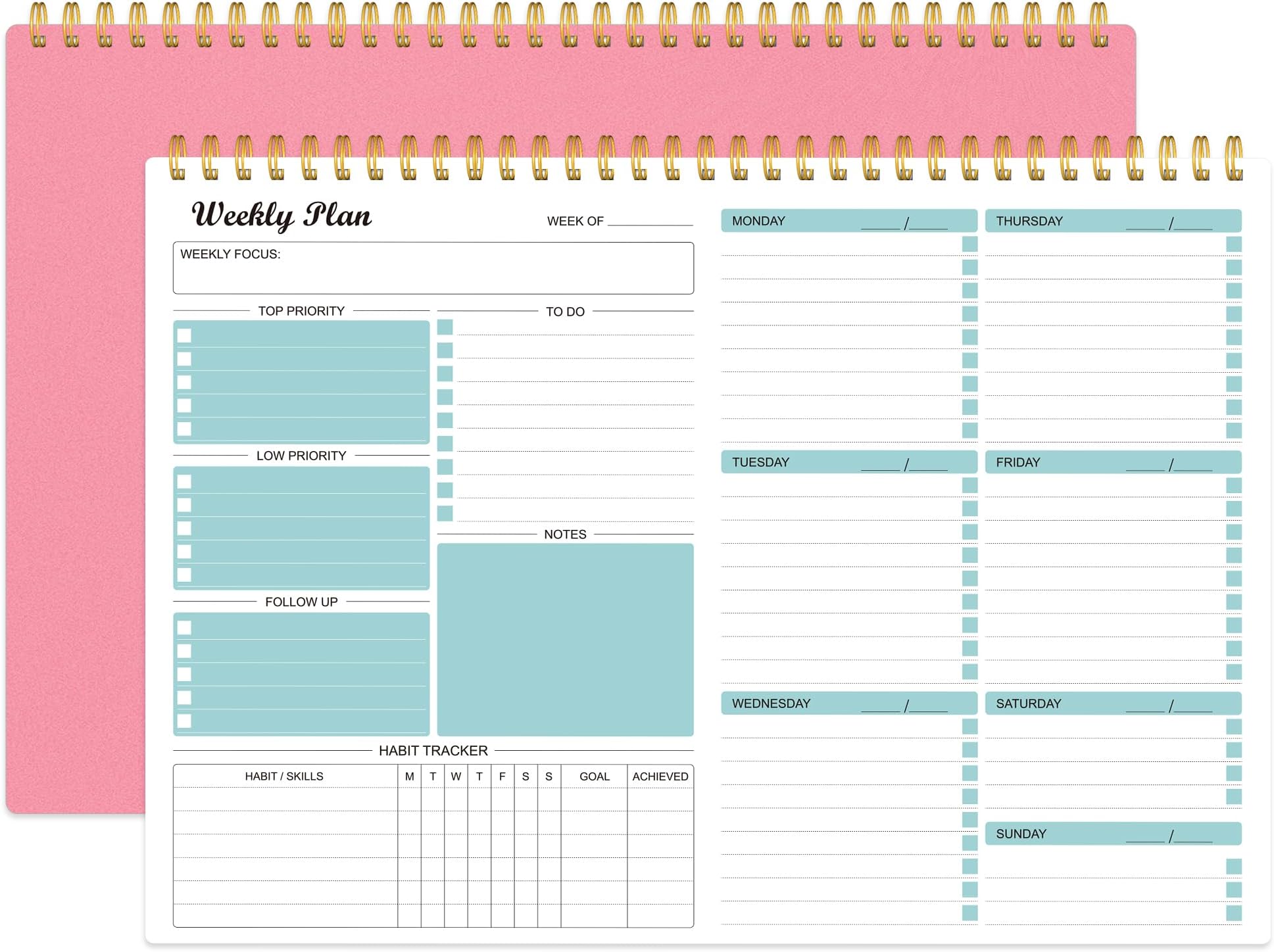 Weekly Planner Notepad 7" x 10" Weekly Pad Organizers