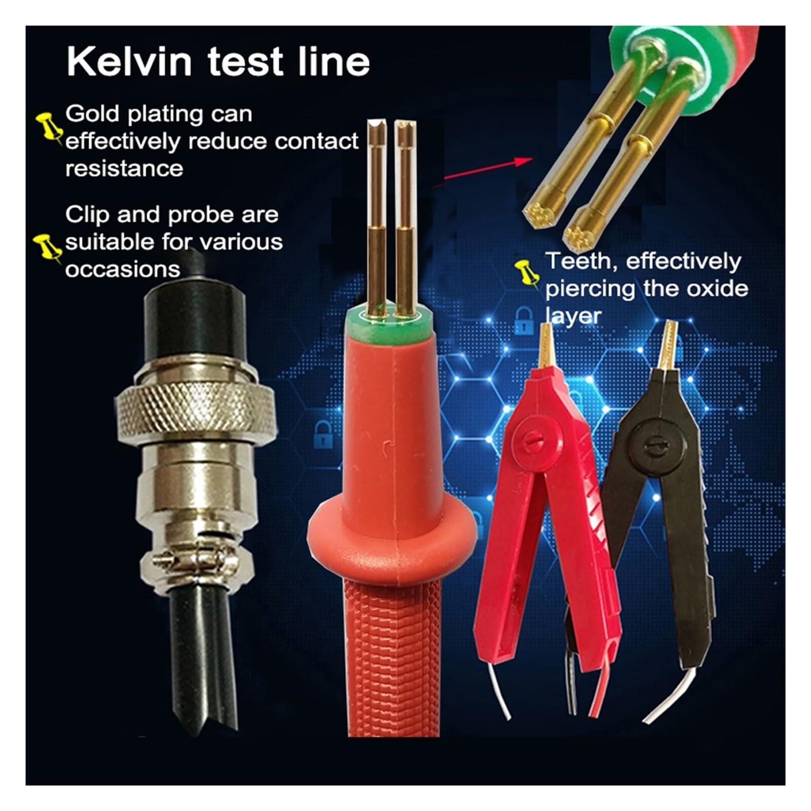 Tester baterii RC3563 4-przewodowy tester napięcia rezystancji wewnętrznej akumulatora o wysokiej precyzji AC litowo-ołowiowo-kwasowy 18650 Tester akumulatora Szersze zastosowanie(Tester With Probe)