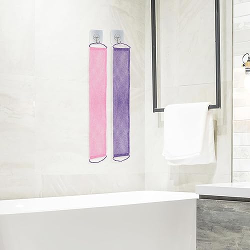 Miniatura 7 de Prasacco 2 piezas de red exfoliante africana, esponja de red africana, exfoliante de espalda para ducha, África, redes largas, esponjas de ducha,