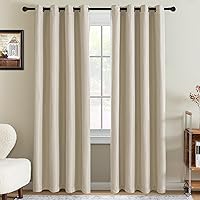 Vista 45 de H.VERSAILTEX Cortina de lino para oscurecer la habitación para dormitorio/sala de estar, cortinas opacas extra anchas de 100 x 84 pulgadas