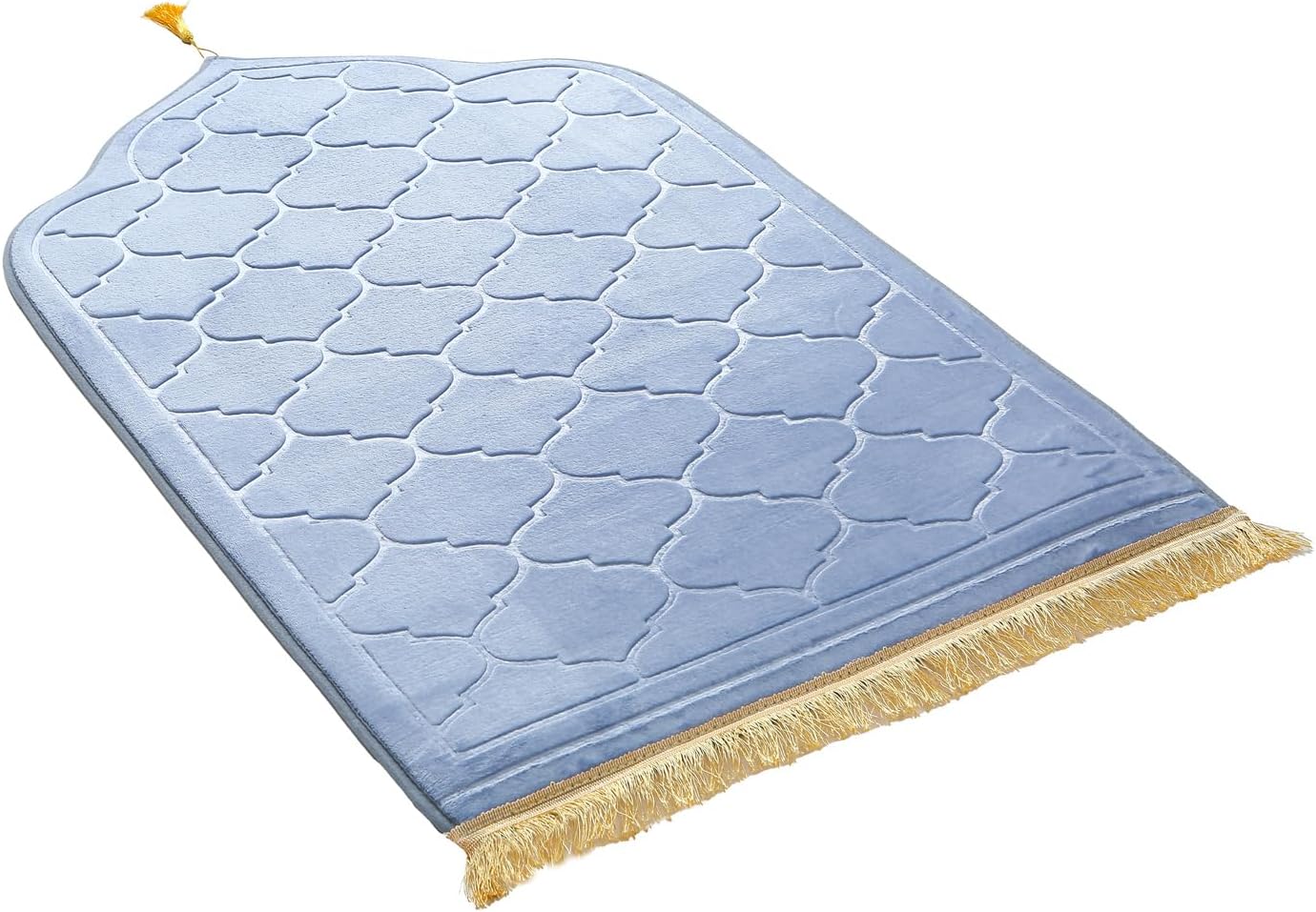 JE JOUE Prayer Rug Muslim Mat Islamic - Thickening Sponge Muslim Rug for Men Women Eid Travel Ramadan, Soft Luxury Great for Knees and Forehead （Gray）