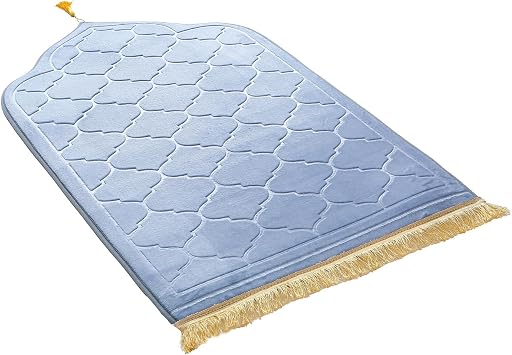 JE JOUE Prayer Rug Muslim Mat Islamic - Thickening Sponge Muslim Rug for Men Women Eid Travel Ramadan, Soft Luxury Great for Knees and Forehead Gray