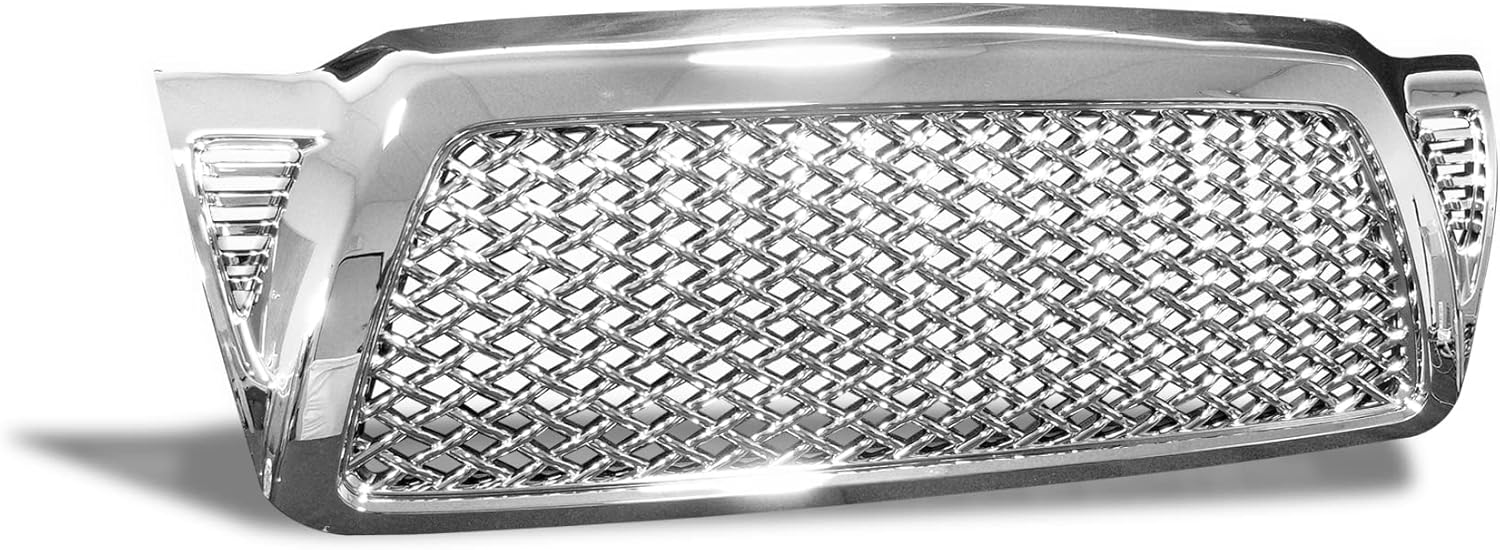 Armordillo Mesh Style Front Grille|Compatible With 2005-2011 Toyota Tacoma|8720882|Chrome|Front Hood Bumper Grille