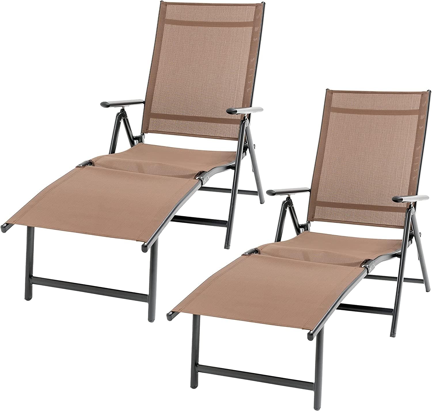 Sundale Outdoor Patio Chaise Lounge Chairs Set of 2, Folding Lounge Chair for