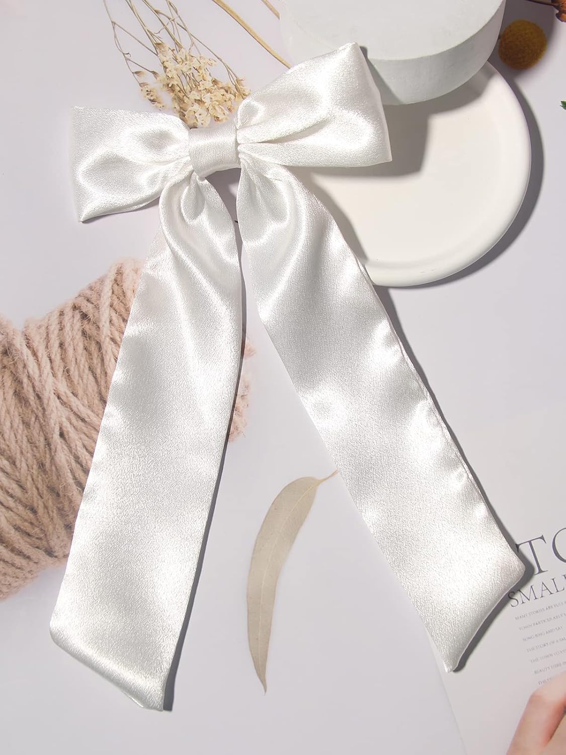 Satin Bow Hair Clips in White Fall Amazon Finds