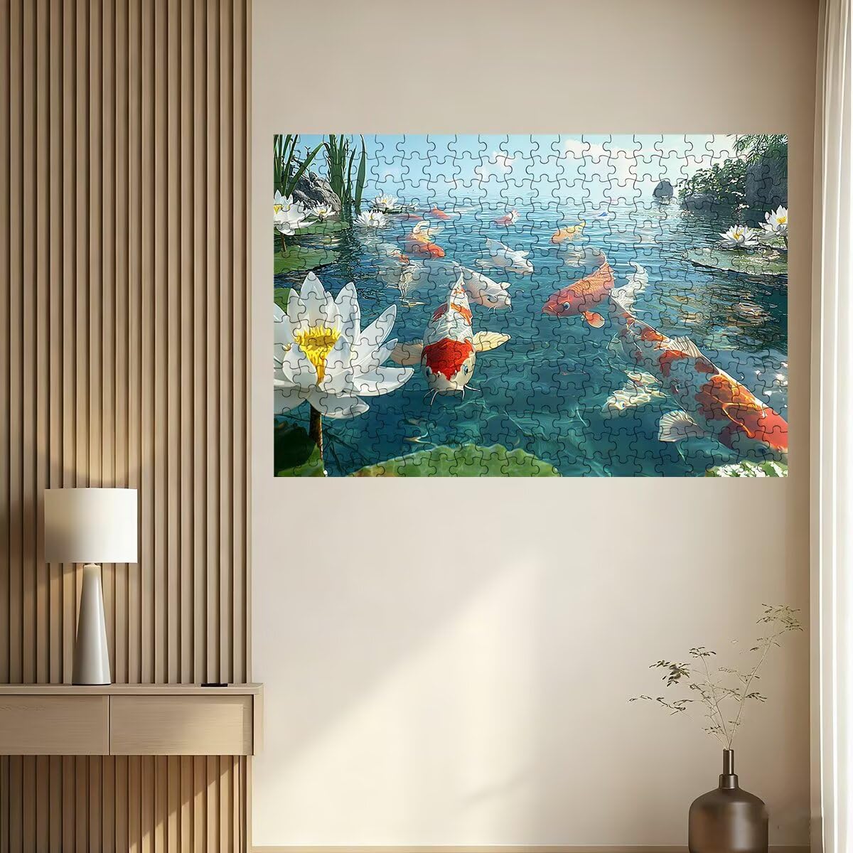 Puzzle 4000 sztuk ryb, puzzle 4000 elementów dla dorosłych lotos, drewniane puzzle dla dorosłych Gry edukacyjne, puzzle z wykwintnym pudełkiem do pakowania prezentów dla kobiet, obraz dekoracyjny