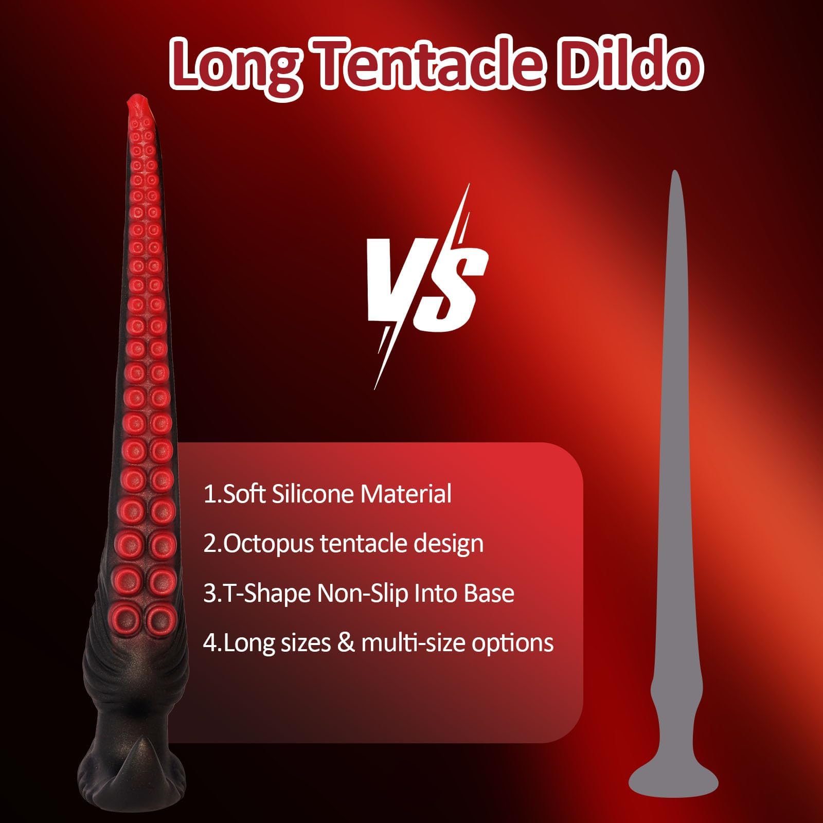 Long Butt Plug,Long Fantasy Dildo Silicone with T-Base,Long Skinny Dildo Anal Toys for Women Men Gay
