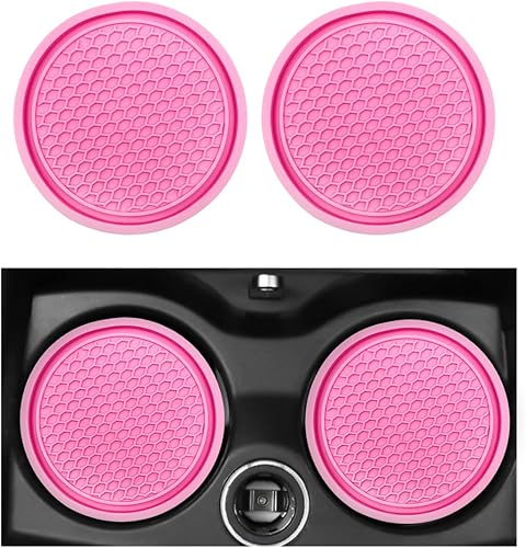 Miniatura 11 de 2PCS Posavasos para Portavasos de Coche - Adornos Incrustados Impermeables de Panal de Abeja, Inserto Antideslizante de PVC de 2.75'' para la Negro