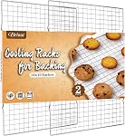 Cooling Rack for Baking 2-Pack, 16x10 Inches Baking Rack, Thick Wire Cookie Rack for Cooking, Roasting, Grilling, Drying, Oven Safe, Fits Half Sheet Pan, Silver