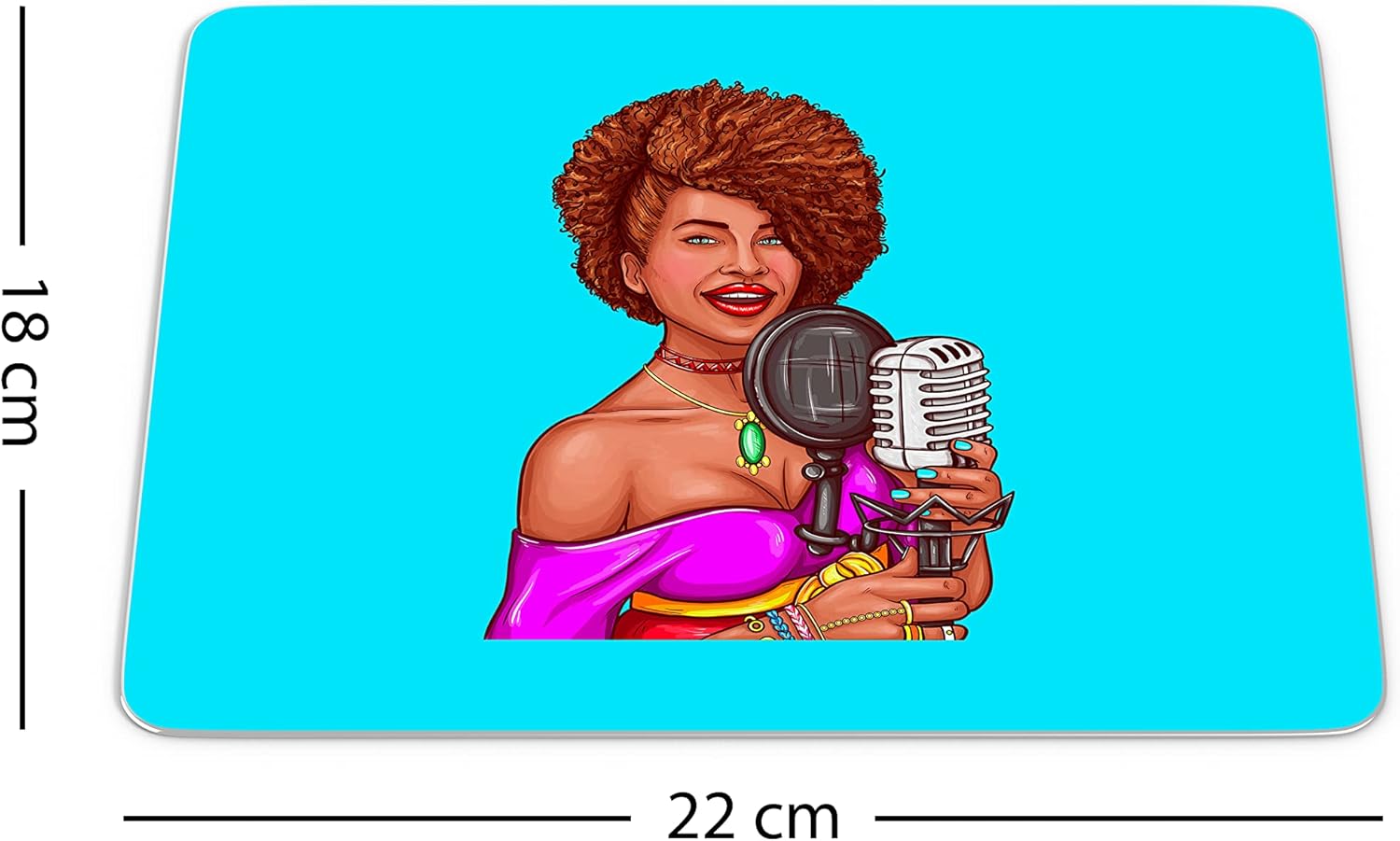 Bonamaison, Rectangle Pop Art Digital Printed Mouse Mat Non-Slip Backing for Office and Home Size: 22x18cm