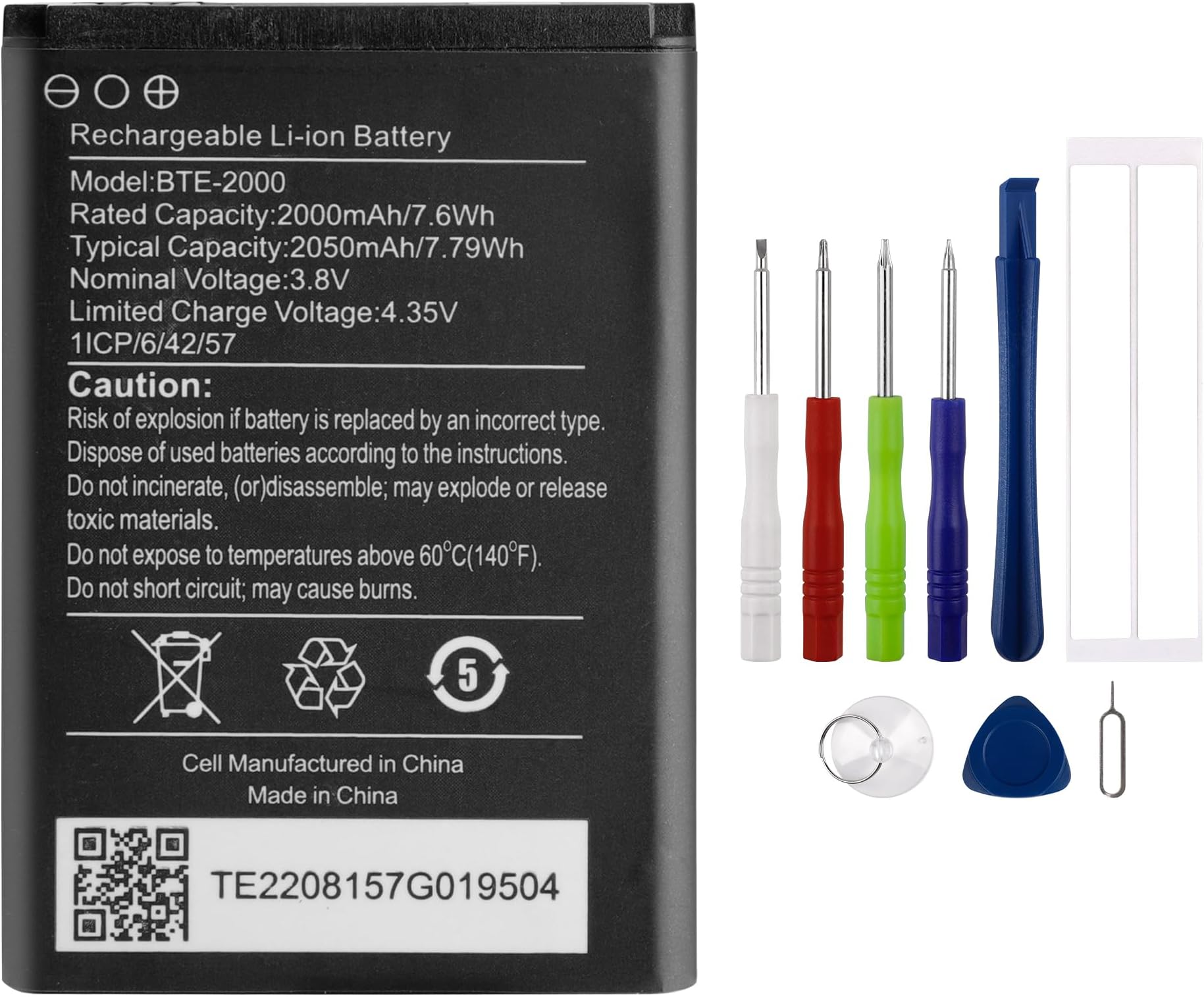 Battery BTE-2000 Compatible with CAT S22 Flip with Tools