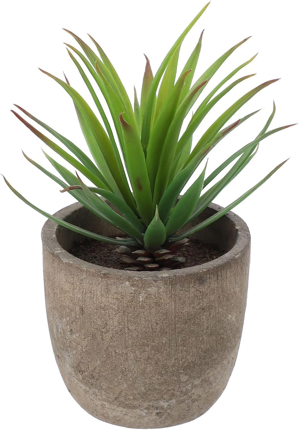 KALLORY Artificial Gladiolus Potted Plant, Green Simulated Succulent Bonsai, Sturdy Faux Plant Decor for Indoor Home Improvement and Office Table Display