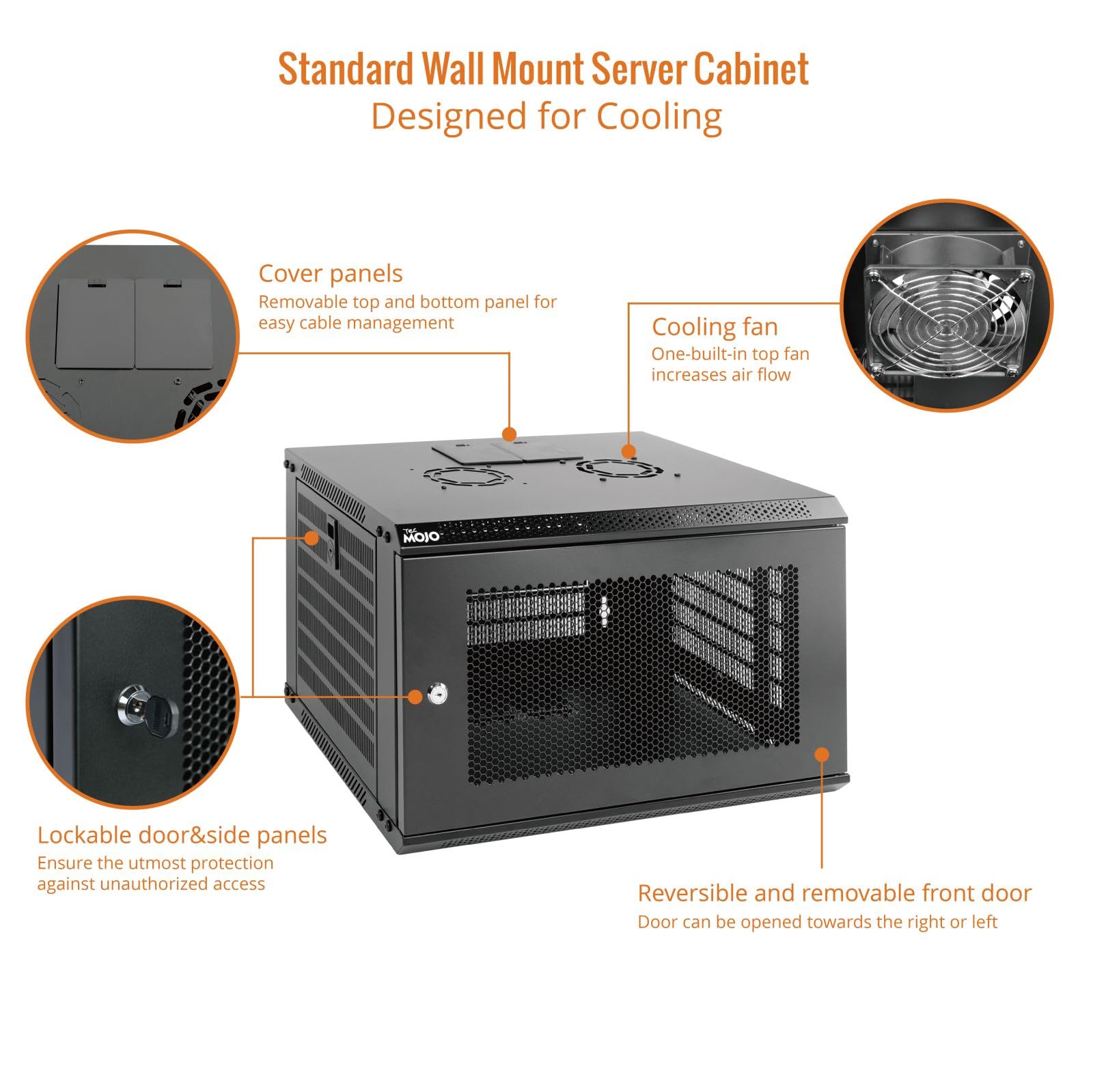 Server Rack Lockable Brackets Network Enclosure 4U Wall Mount Server Cabinet - Lockable Glass Door ...