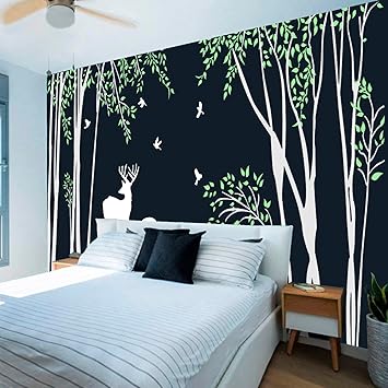 Kayra Decor Latest Forest Tree Wall Design Stencils for Wall Painting - Suitable for Wall Size (12 feet Width x 10 Feet Height) Stencil Design Size - (147 inch Width x 96 inch Height) (KDS90046-L)