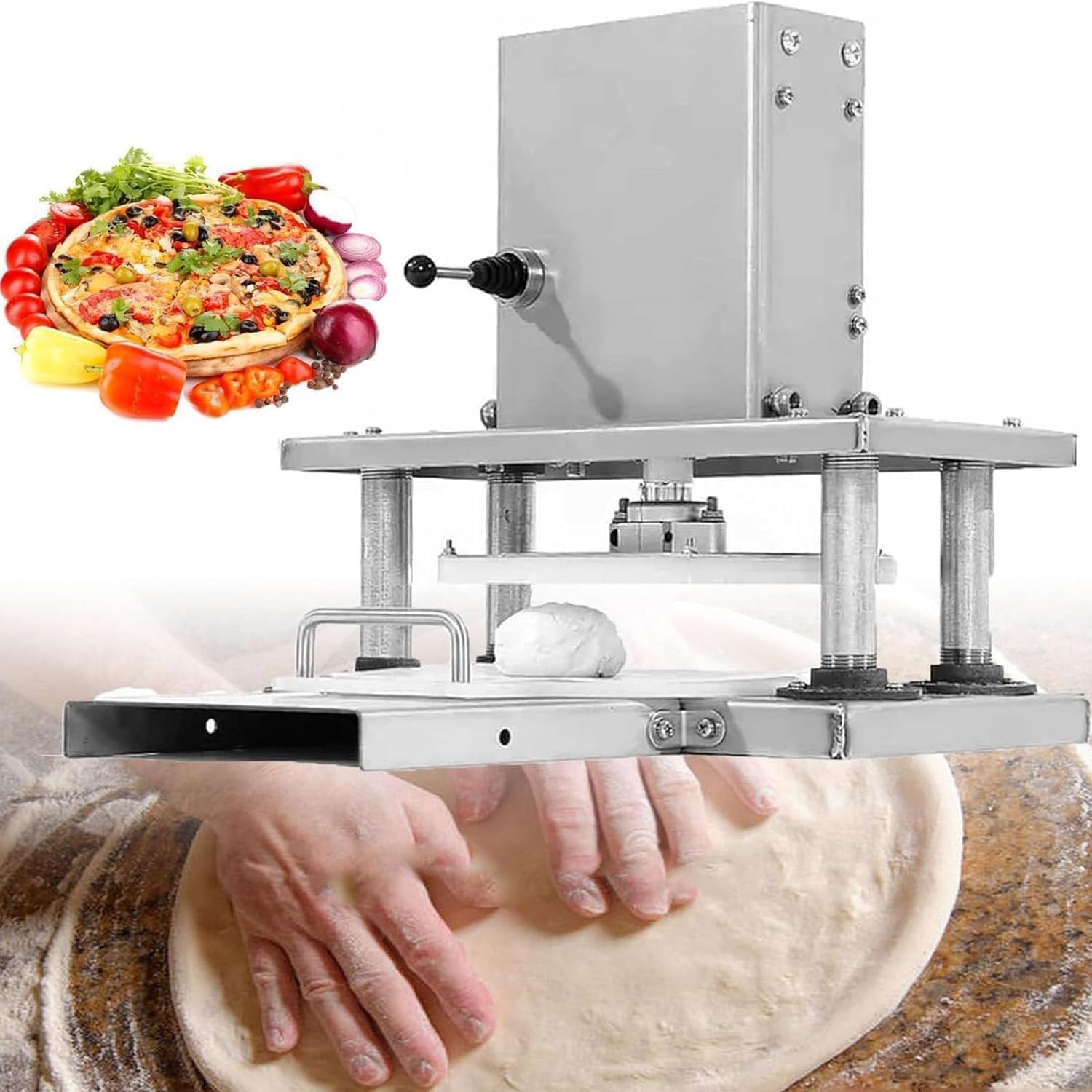 Dough Press Machine,Dough Roller Dough Sheeter Pasta Maker,Electric Pizza Dough Press Machine,Dough Pastry Manual Press Machine,for Pizza Crusts and Meatloaf(Type22)